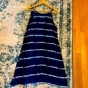 Dizzy Lizzy blue and white a line tank dress